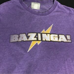 Bazinga Big Bang Theory Purple TShirt Large